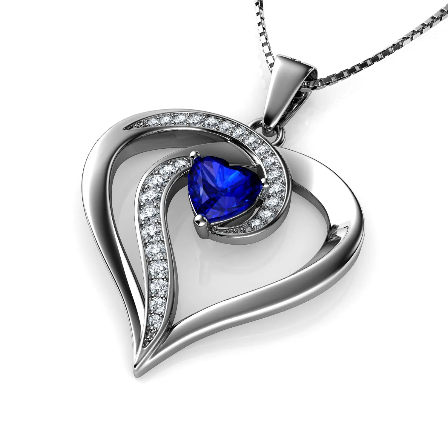 DEPHINI - Elegant blue necklace for Women 925 sterling silver pendant