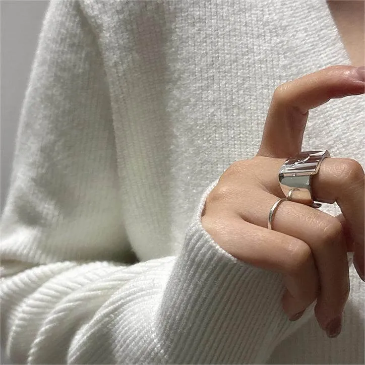 Designer Pleated Textured Wave Plain Ring