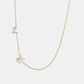 Diamond Cursive Initial Necklace