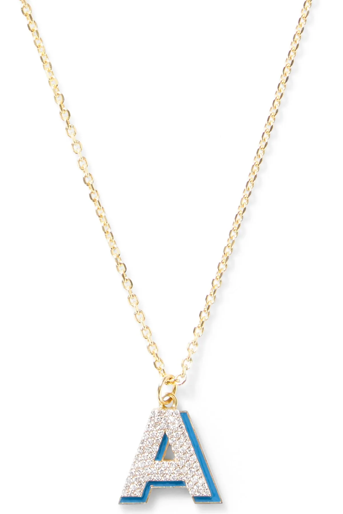 Diamond Letter with Enamel Shadow Necklace - In Stock