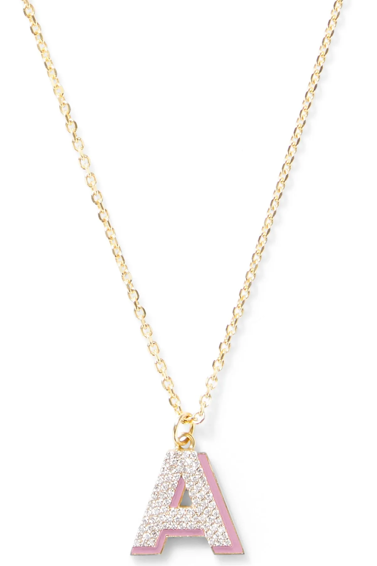 Diamond Letter with Enamel Shadow Necklace - In Stock