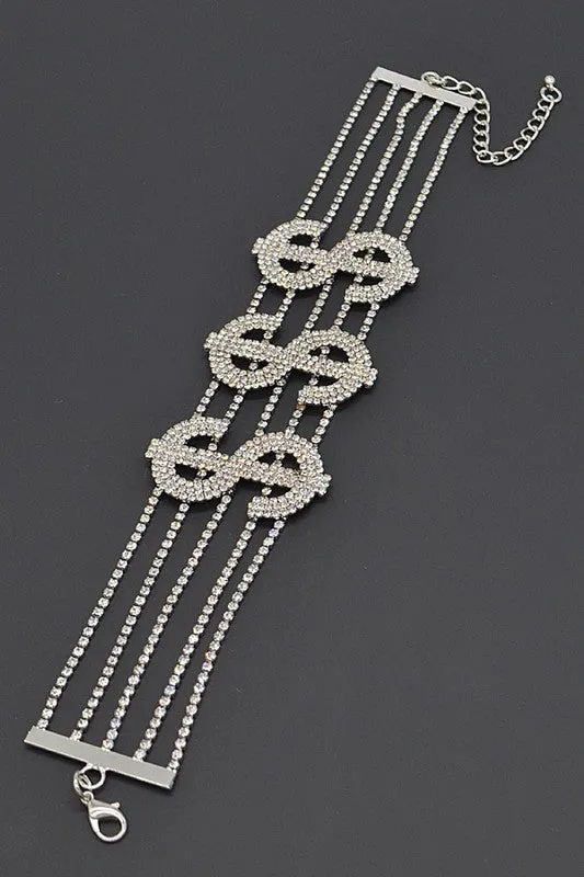 Dollar Sign Bling Choker