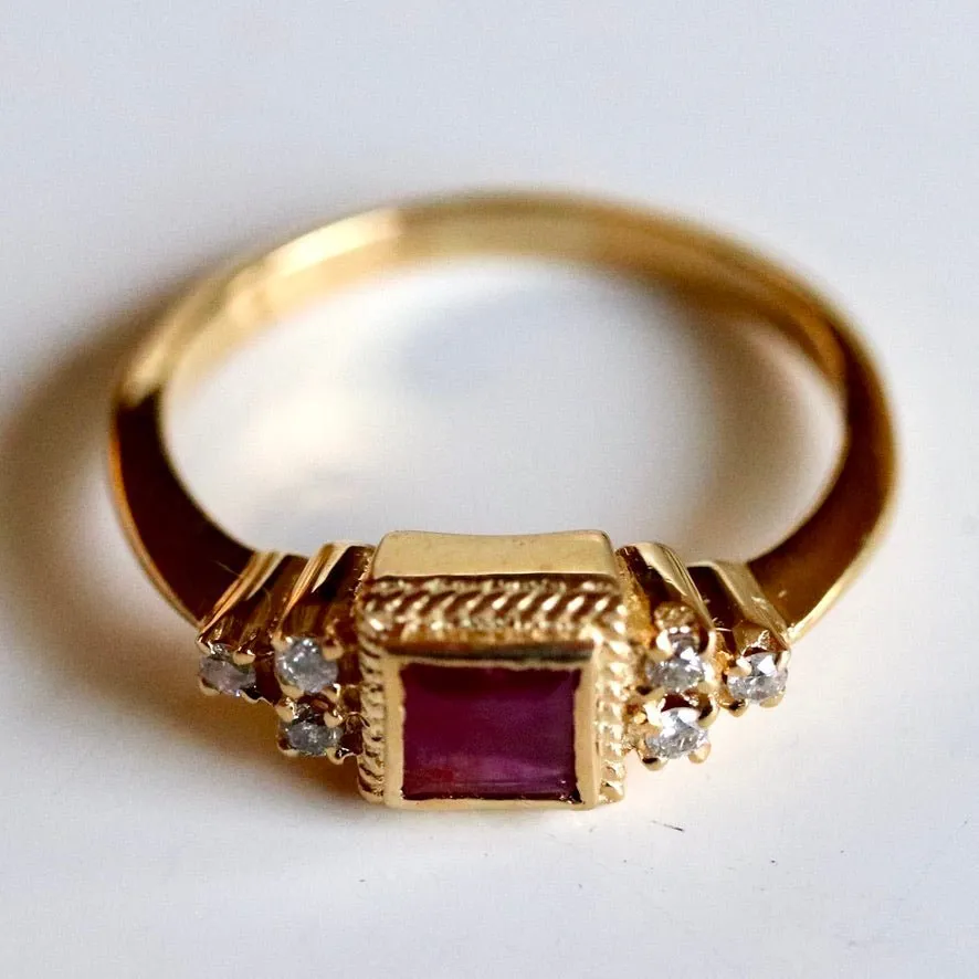 Dorothy 14k Gold, Ruby and Diamond Ring