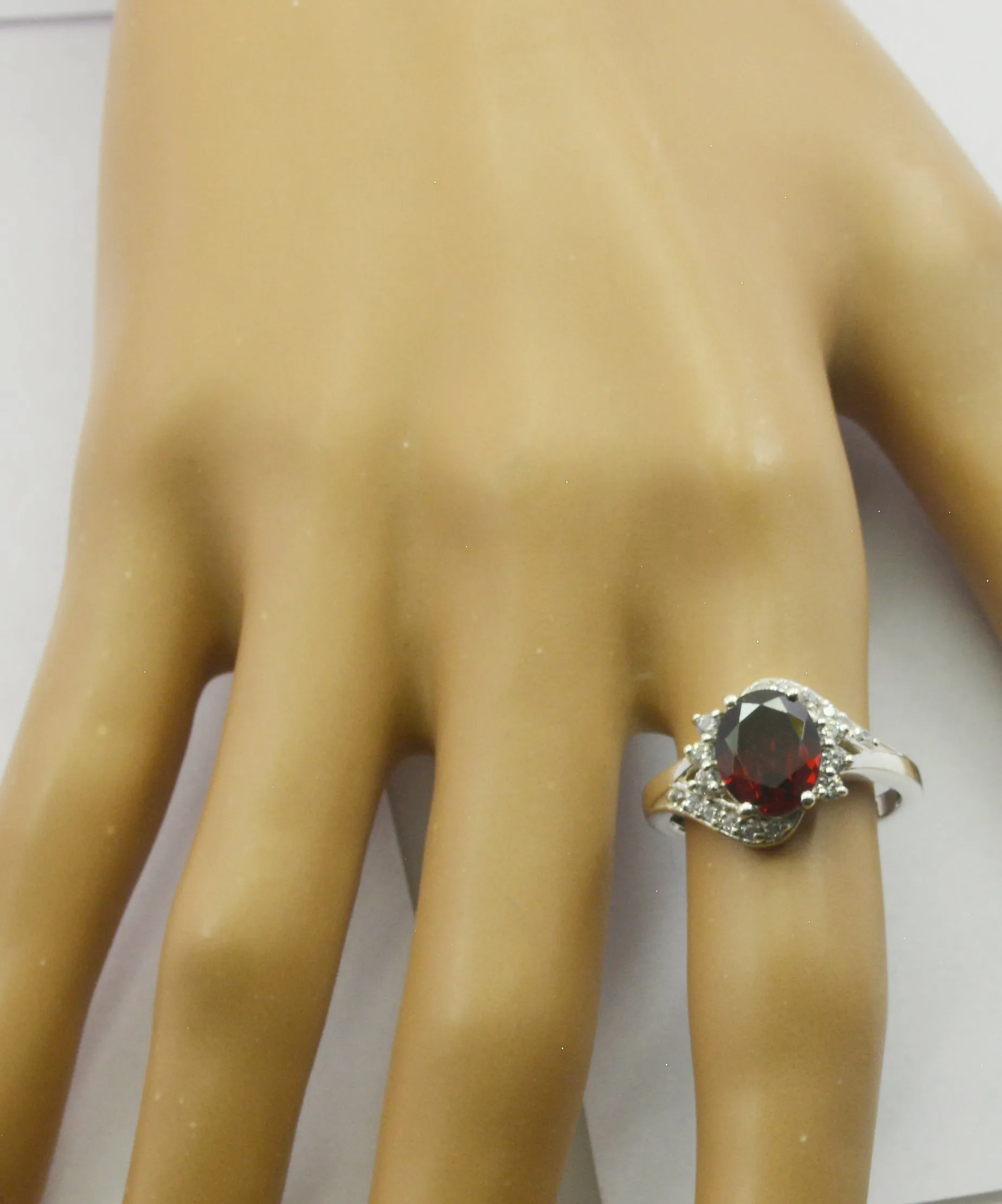 Engaging Gemstone Garnet Sterling Silver Ring Georg Jensen Jewelry