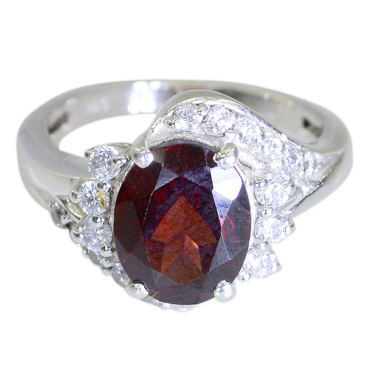 Engaging Gemstone Garnet Sterling Silver Ring Georg Jensen Jewelry