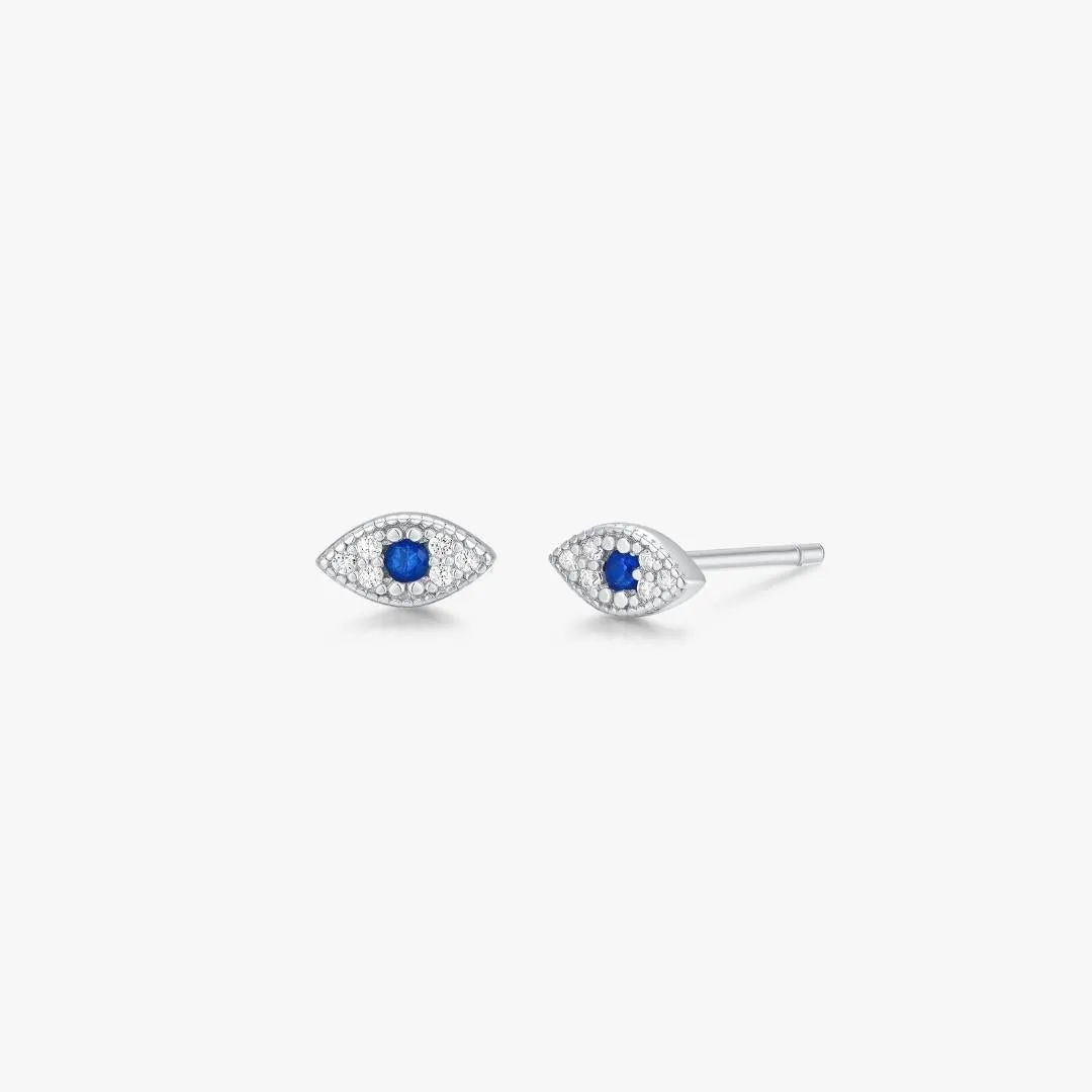 Evil Eye Studs in Silver