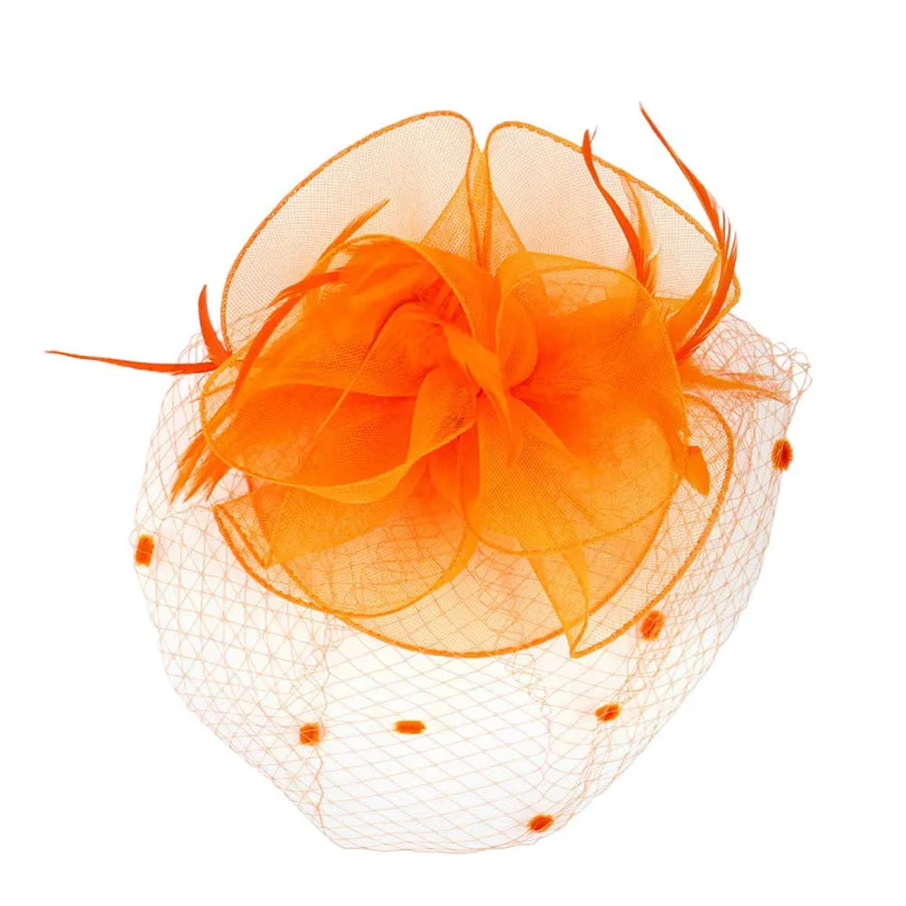 Feather Mesh Flower Fascinator Headband