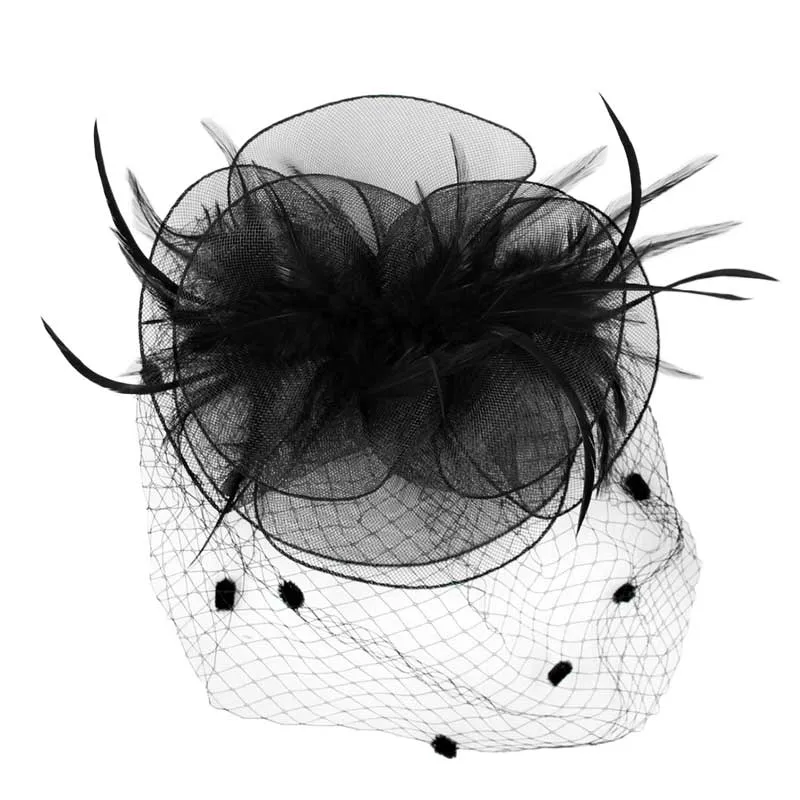 Feather Mesh Flower Fascinator Headband