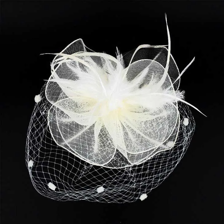 Feather Mesh Flower Fascinator Headband