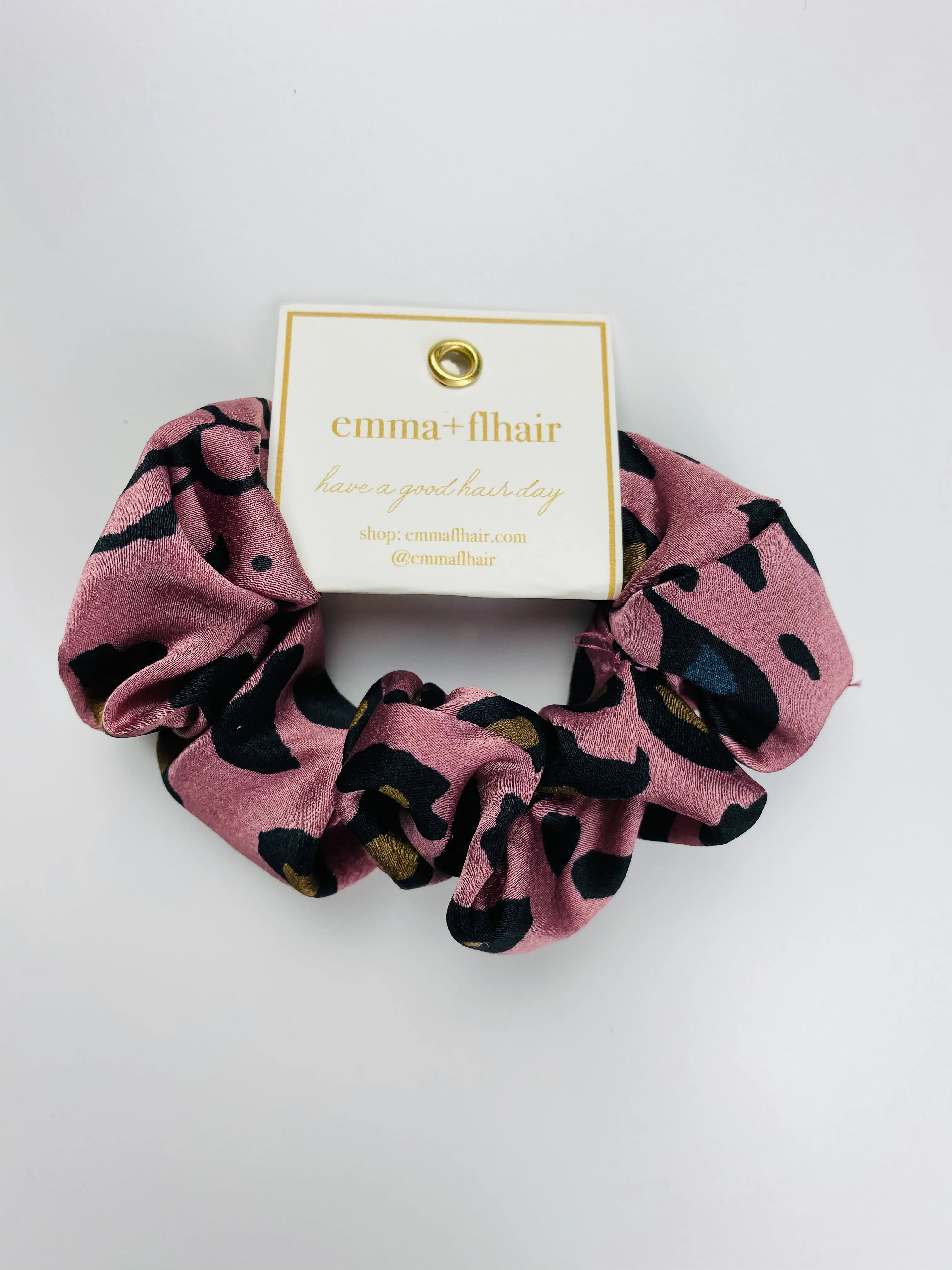 Flhair Mauve Leopard Scrunchie