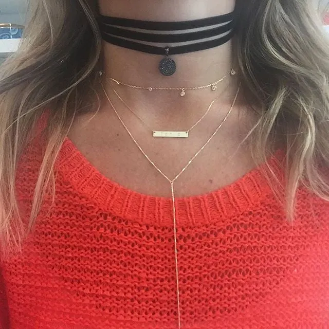 FLOATING DIAMONDS CHOKER NECKLACE