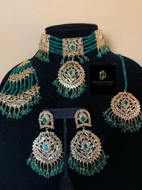 Gehna bridal set (emerald / green ) ( SHIPS IN 4 WEEKS )