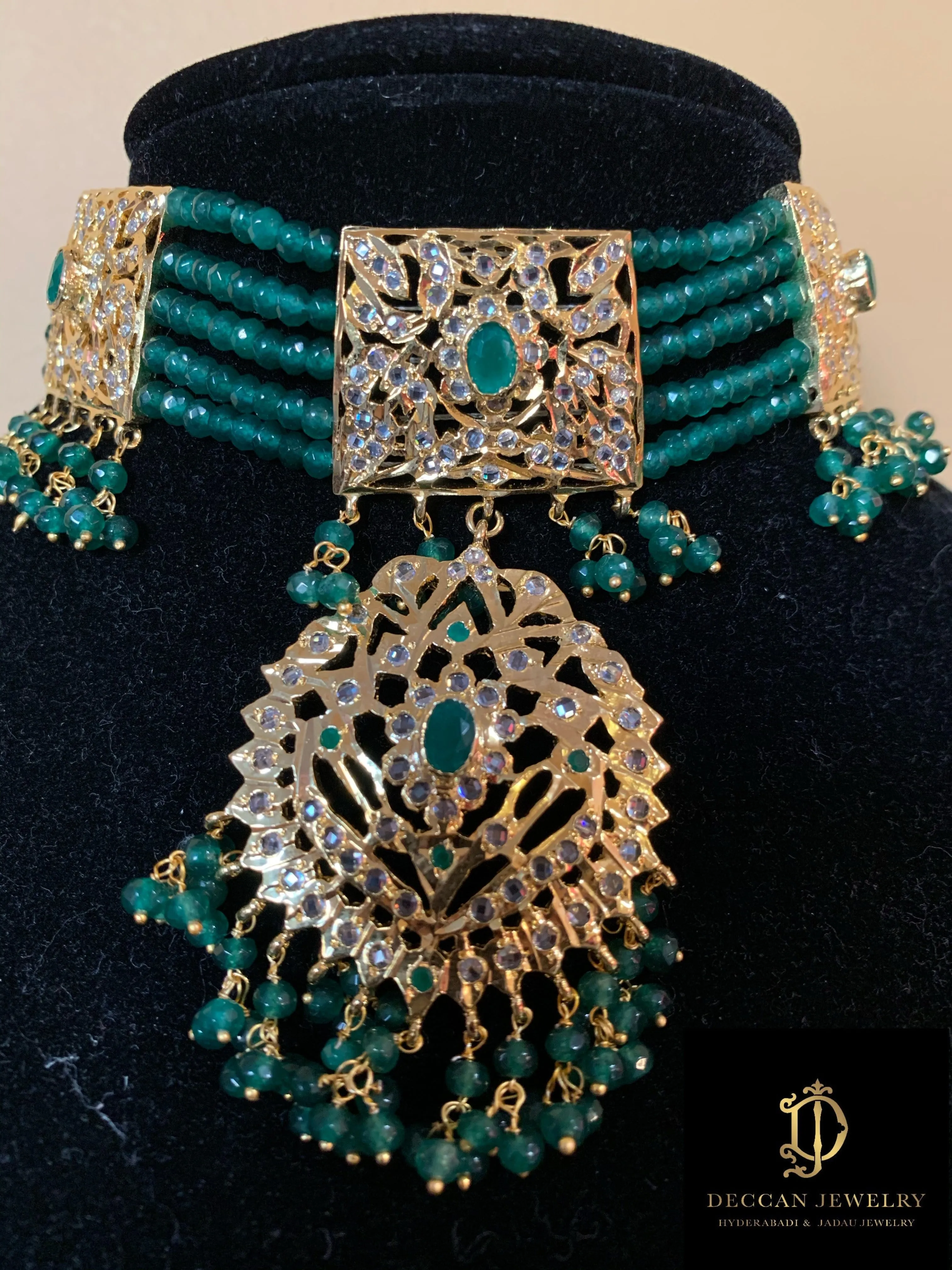 Gehna bridal set (emerald / green ) ( SHIPS IN 4 WEEKS )