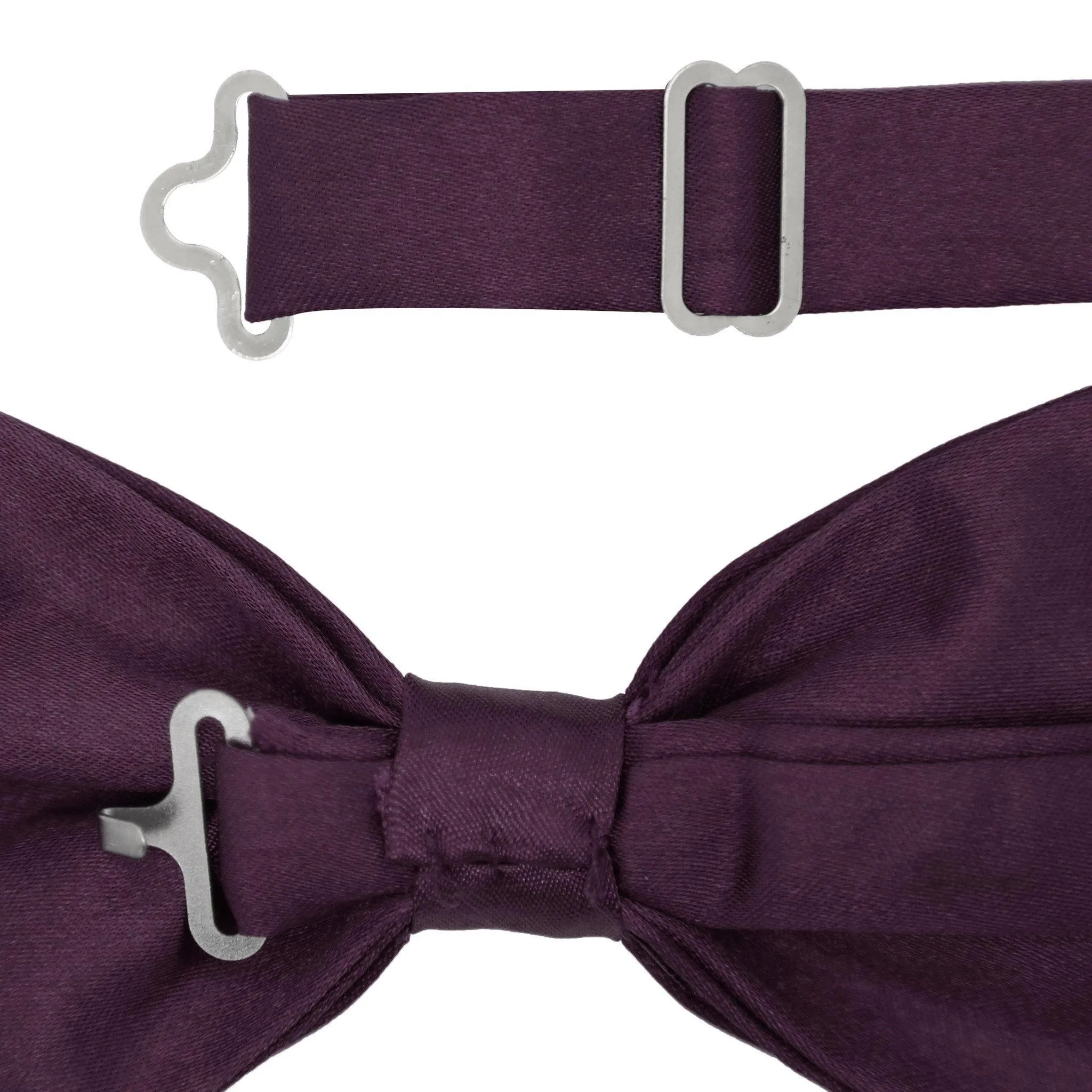 Gia Dark Purple Satin Adjustable Bowtie