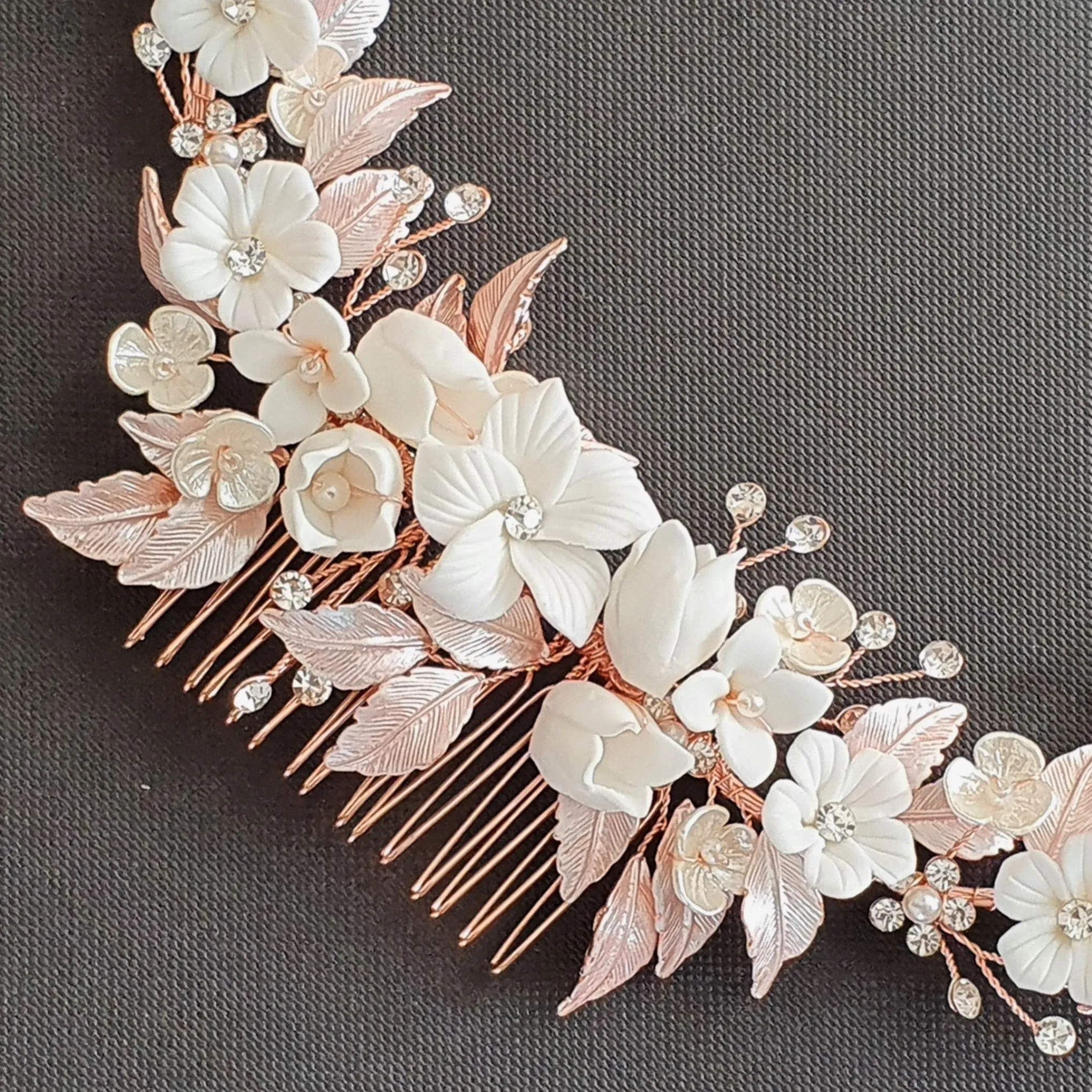 Gold Flower Hair Comb for Weddings -Daffodil