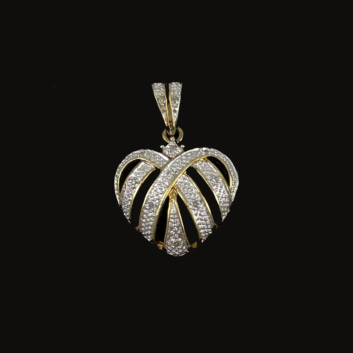 Gold Vermeil & Diamond Heart Pendant Sterling