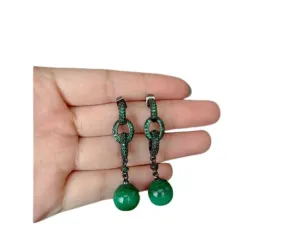 Green Malachite Stud Earrings