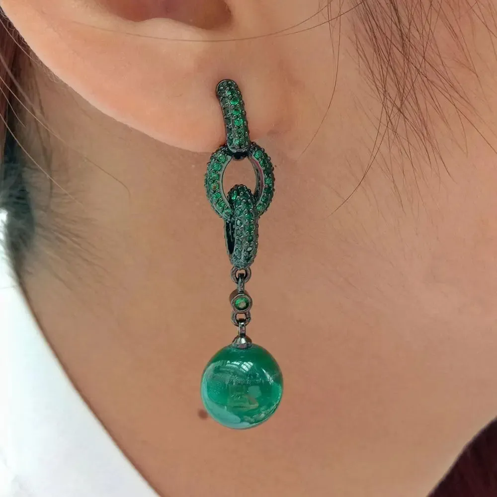 Green Malachite Stud Earrings