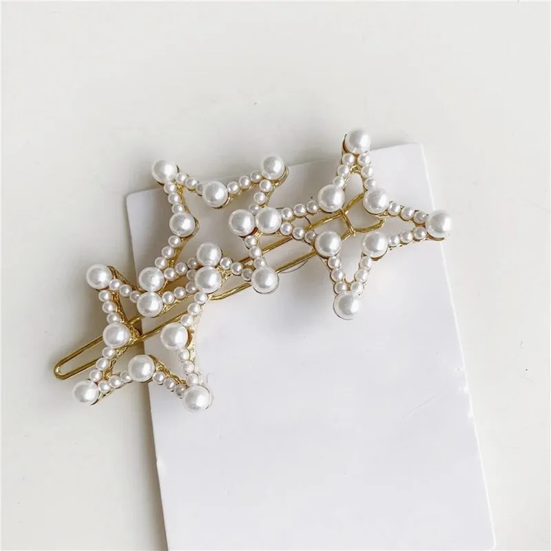 Hair Barrettes with Mini Pearl Beads - 5 Styles - LAST CHANCE / FINAL SALE