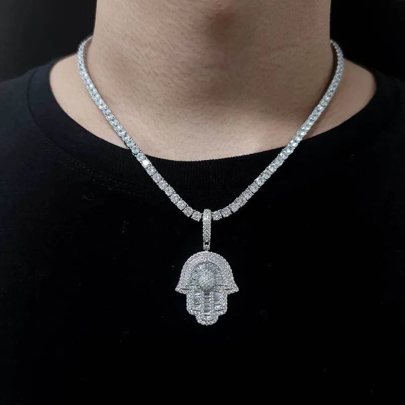 Hand of Fatima Full CZ Pendant