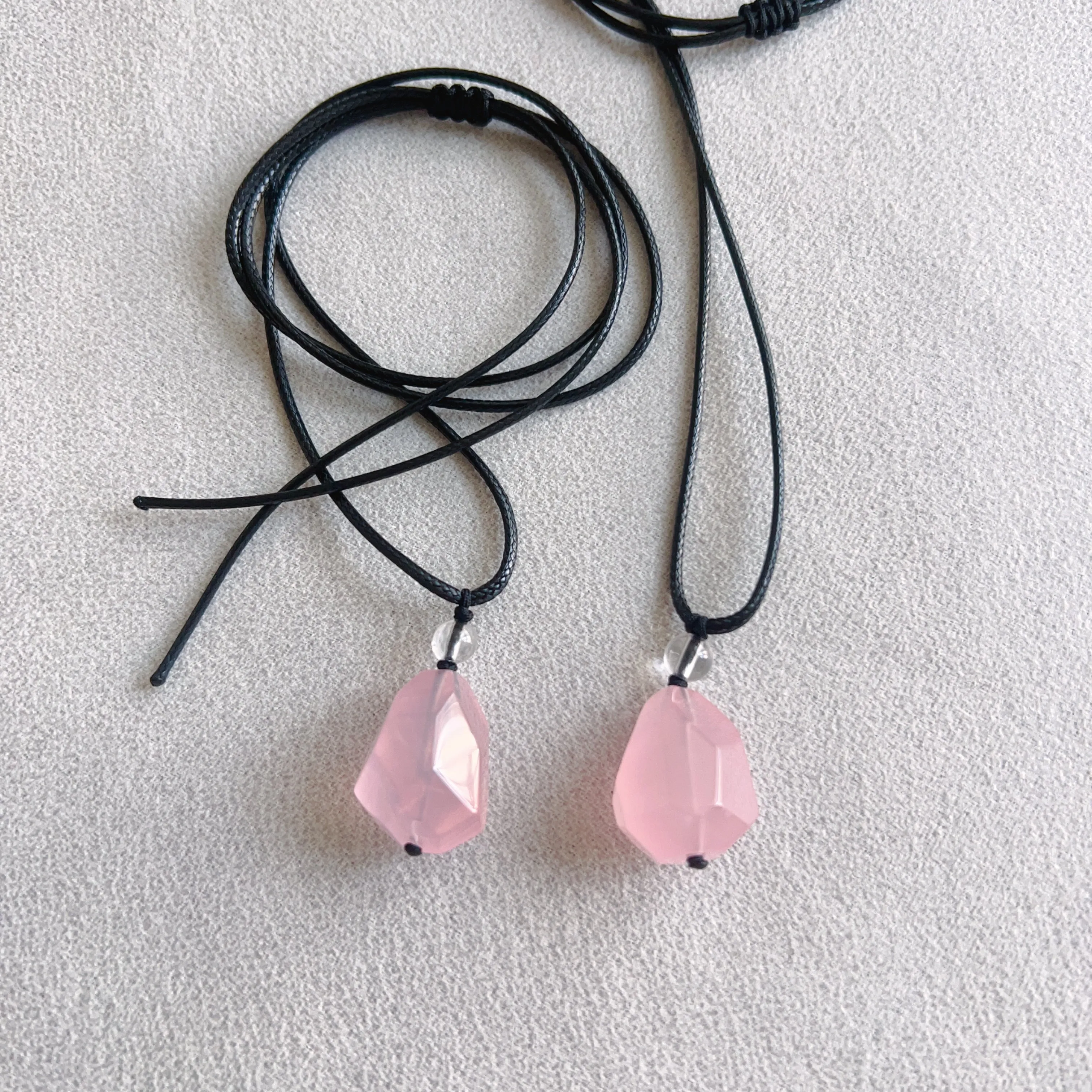 High Quality Free-formed Faceted Rose Quartz Pendant Necklace | Handmade Heart Chakra Jewelry Improve Your Love Life and Relationship