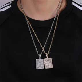 Hip hop Iced Out tag pendant