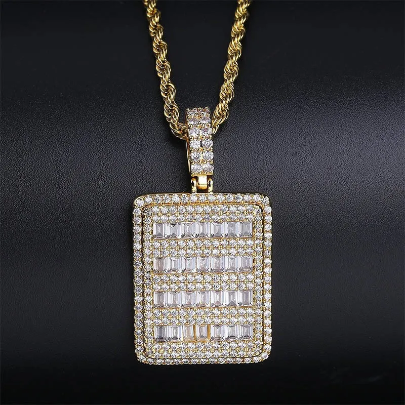 Hip hop Iced Out tag pendant