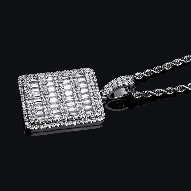 Hip hop Iced Out tag pendant