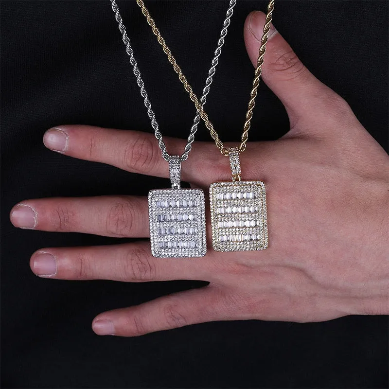 Hip hop Iced Out tag pendant