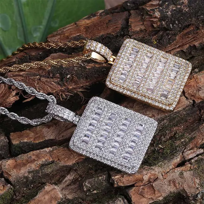 Hip hop Iced Out tag pendant