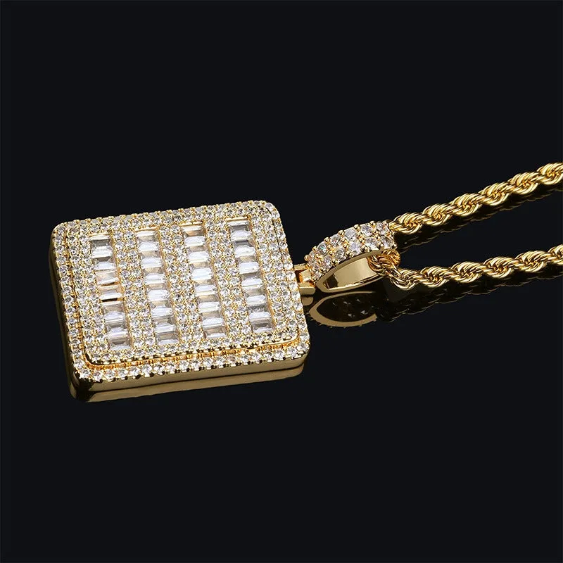 Hip hop Iced Out tag pendant