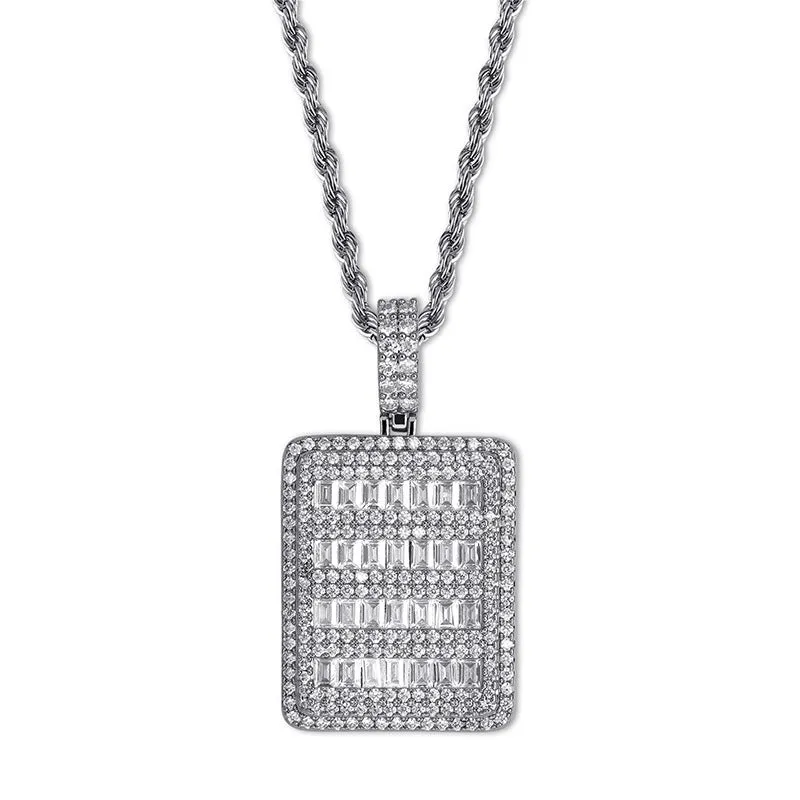 Hip hop Iced Out tag pendant