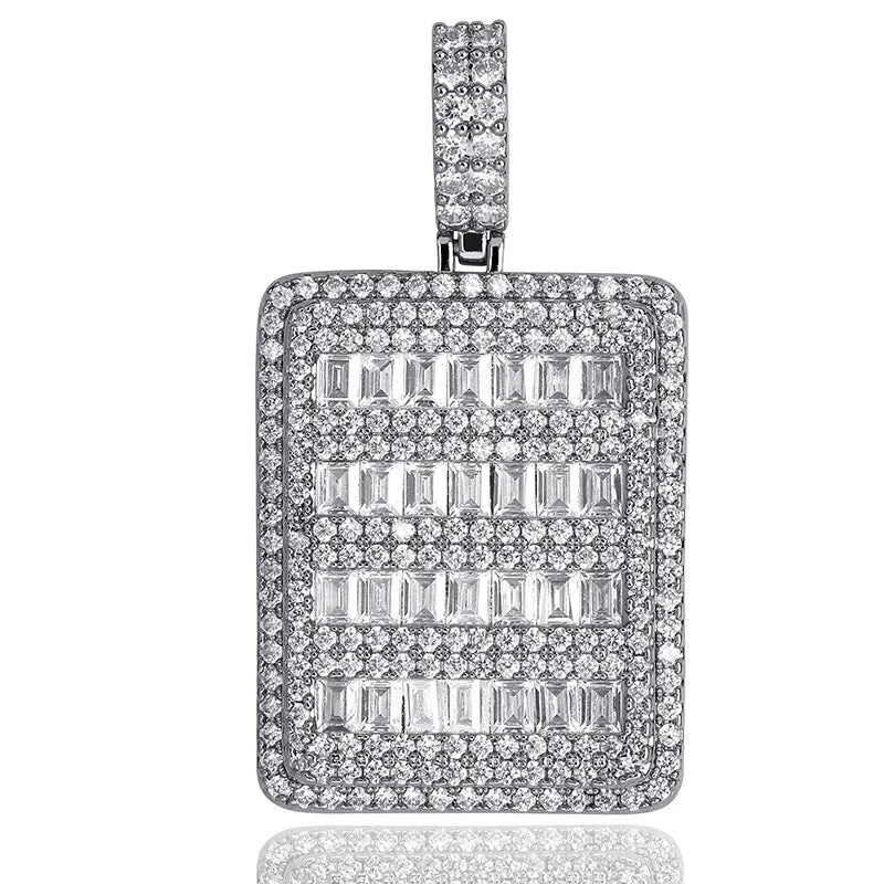 Hip hop Iced Out tag pendant