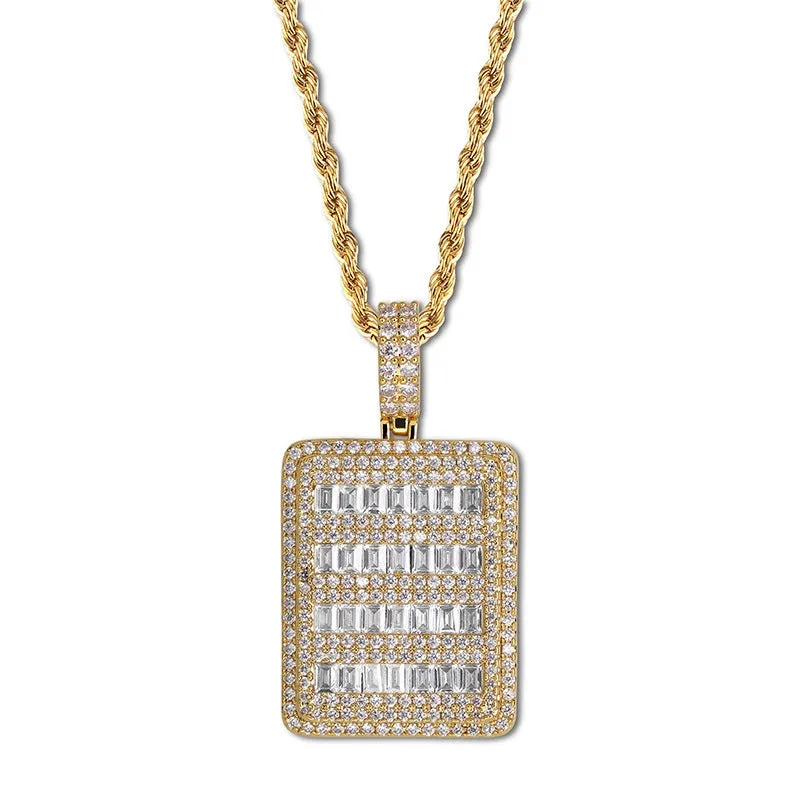 Hip hop Iced Out tag pendant