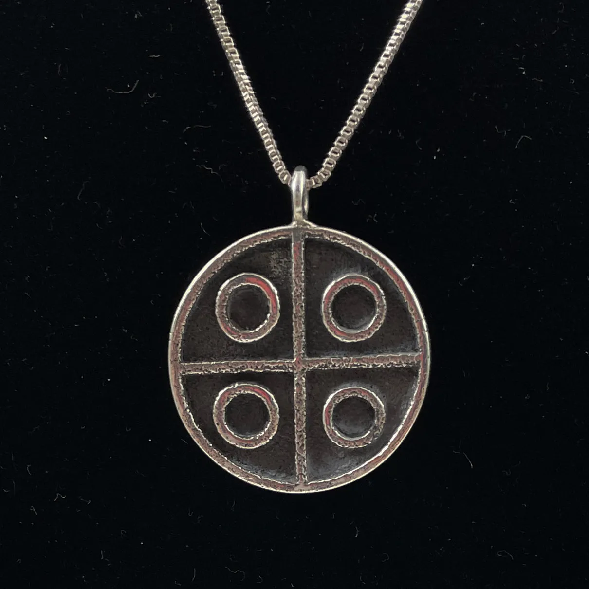 Hopi Earth Symbol Sterling Pendant Necklace Signed