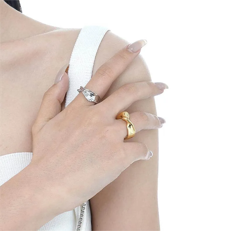 Irregular Convex 925 Sterling Silver Claw Band Ring for Women