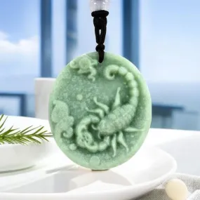 Jade Scorpion / Scorpio Pendant Necklace #122-1230