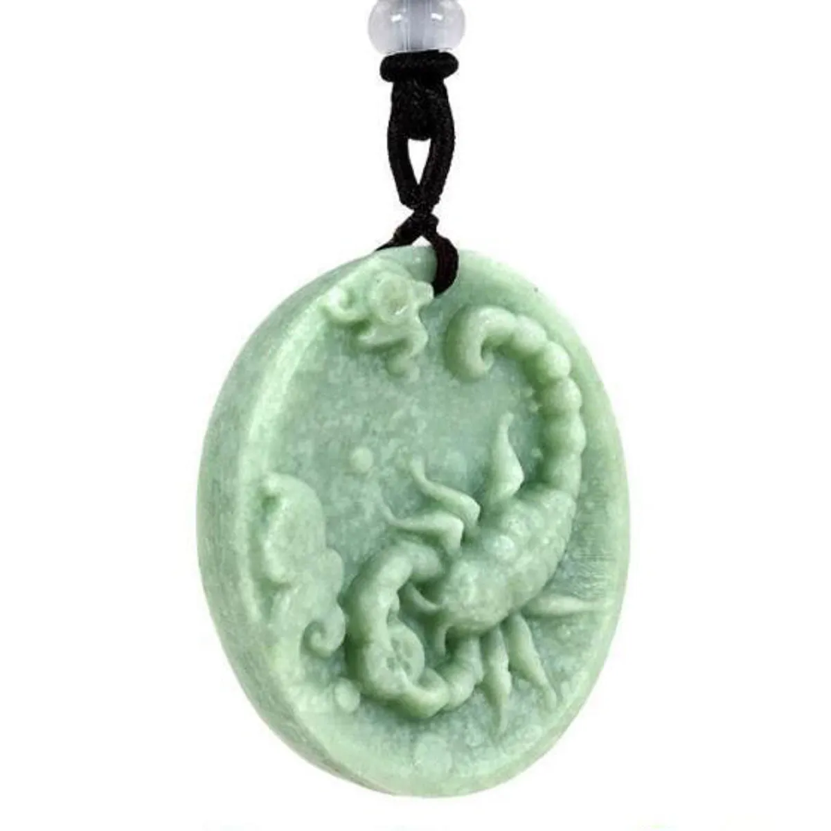 Jade Scorpion / Scorpio Pendant Necklace #122-1230