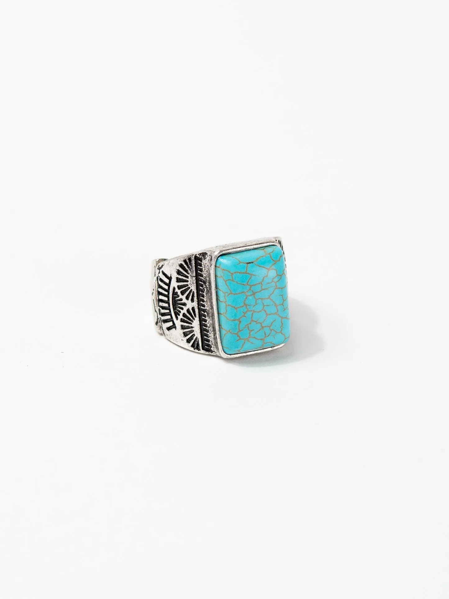 Jayne Western Stone Signet Adjustable Stretch Ring