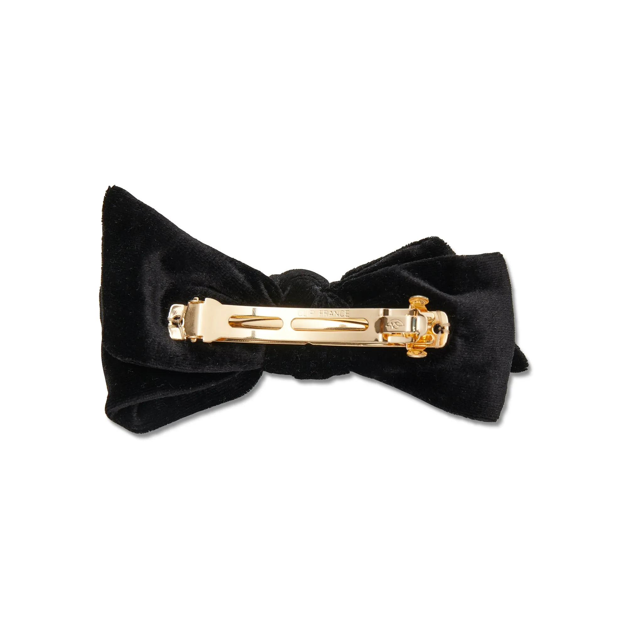 JET VELVET RIBBON BOW-TIE BARRETTE