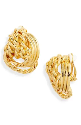 Knot clip-on earrings