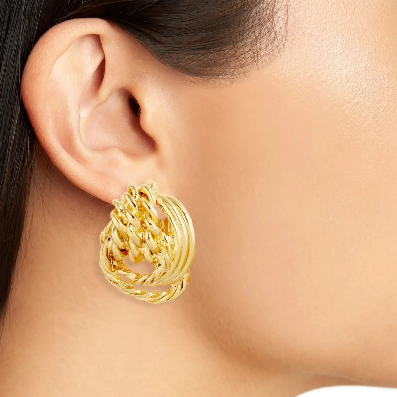 Knot clip-on earrings