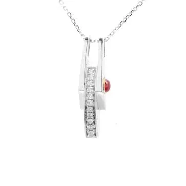 Ladies Diamond and Ruby Bar Pendant