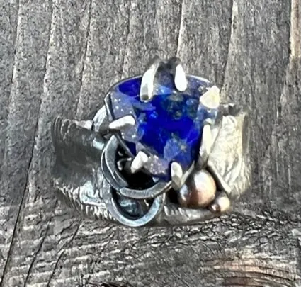 Lapis Silver and Bronze Ring