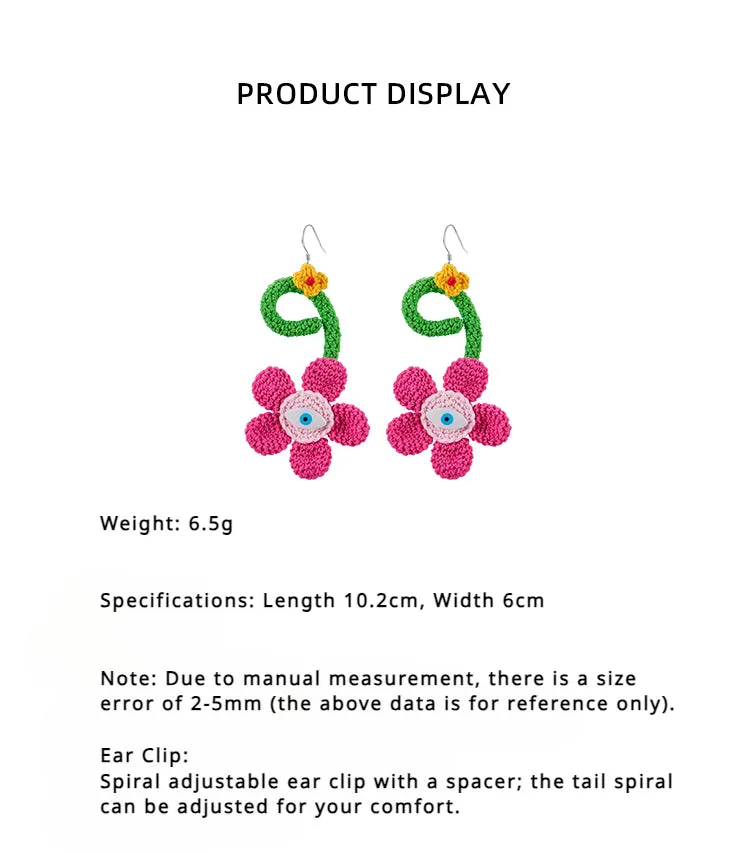 LB Flower Long Exaggerated Cute Earrings LOJL21