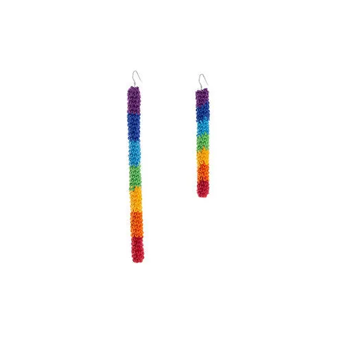 LB Rainbow Colored Asymmetric Ear Clip Earrings LOJL10