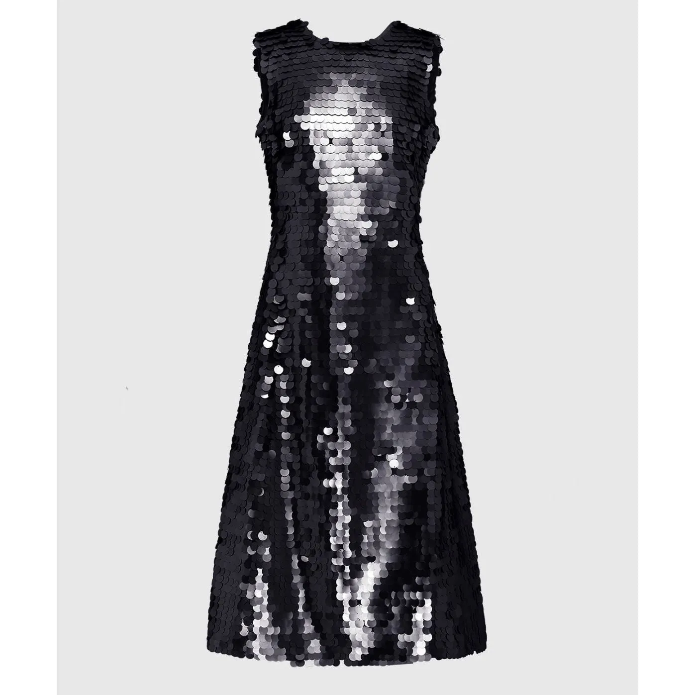 Black Leo Lin Priscilla Sequin Sleeveless Tie Back Midi Dress