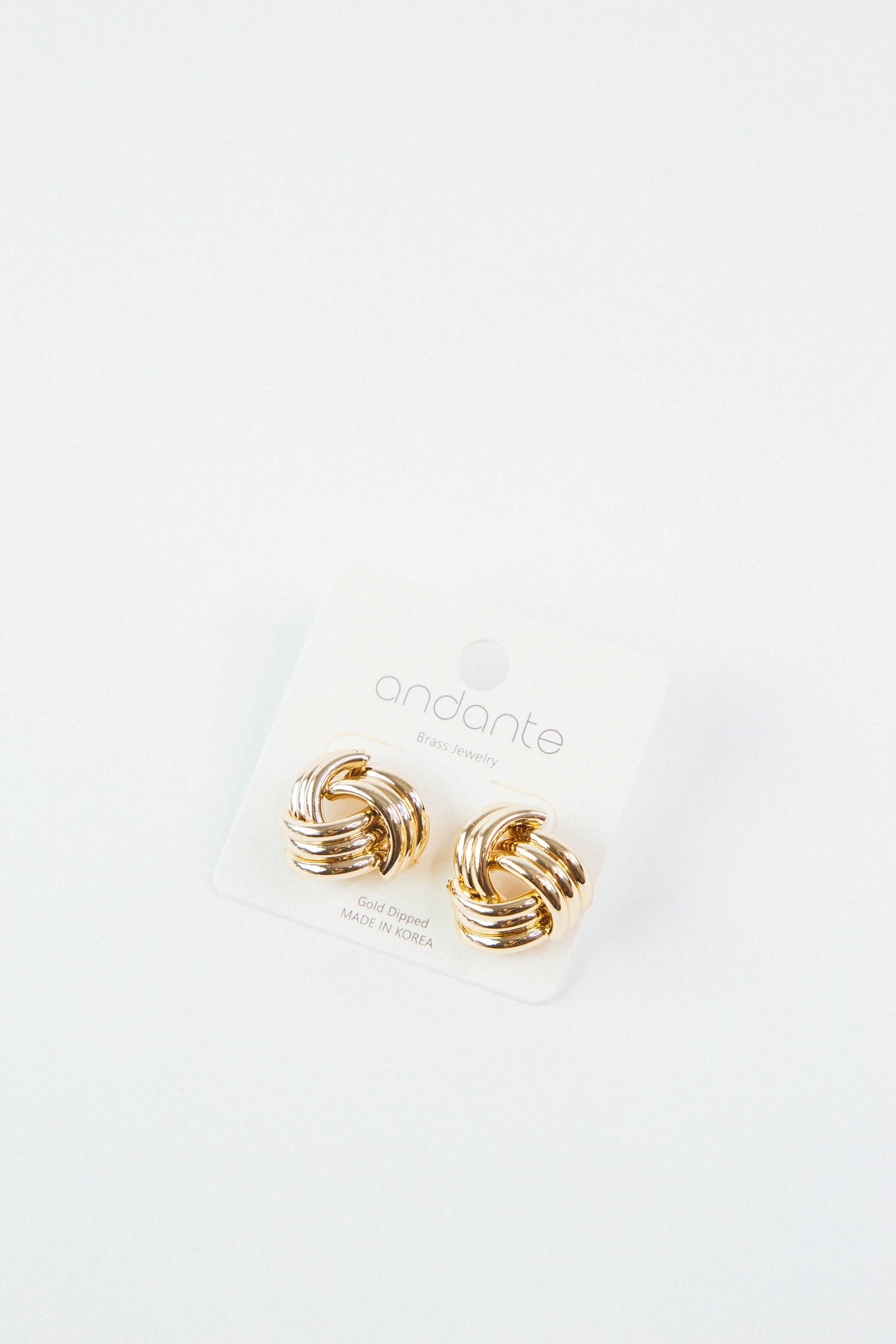 Love Knot Brass Earrings, Gold