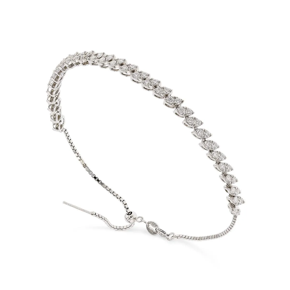 Marquise Style Round Moissanite Bracelet