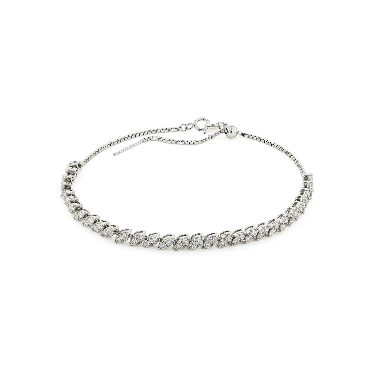 Marquise Style Round Moissanite Bracelet